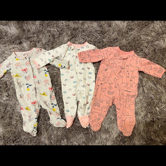 Carter's Other - 3 baby girls Carter’s footie